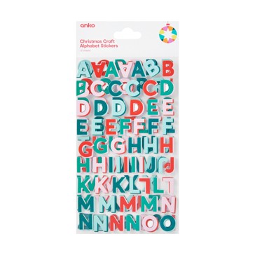 Christmas Craft Alphabet Stickers - Anko
