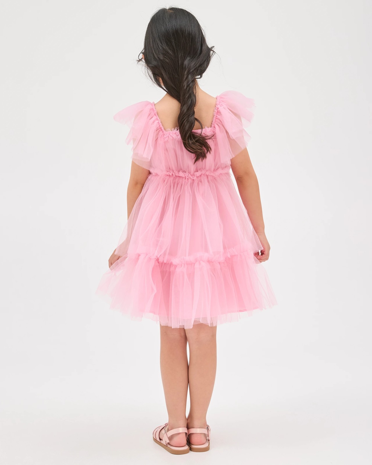 Ruffle Sleeve Occasion Tulle Dress 4 of 5