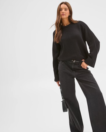 Lily Loves Australian Cotton Blend Crew Neck Knit Jumper