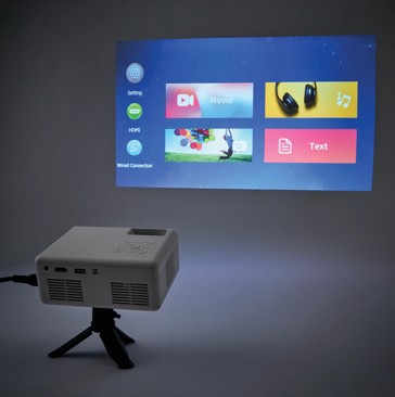 Anko 720P Mini Projector with Tripod - White