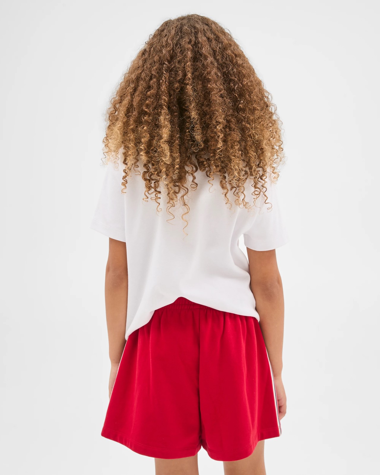 Australian Cotton Blend Side Stripe Fleece Shorts - Red 3 of 6