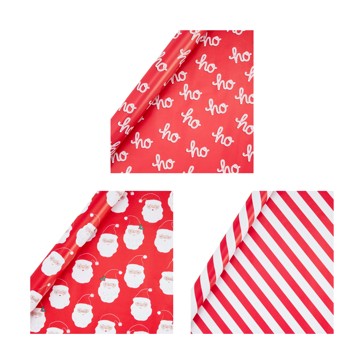 4m 70cm Christmas Gift Wrap, Assorted - Anko