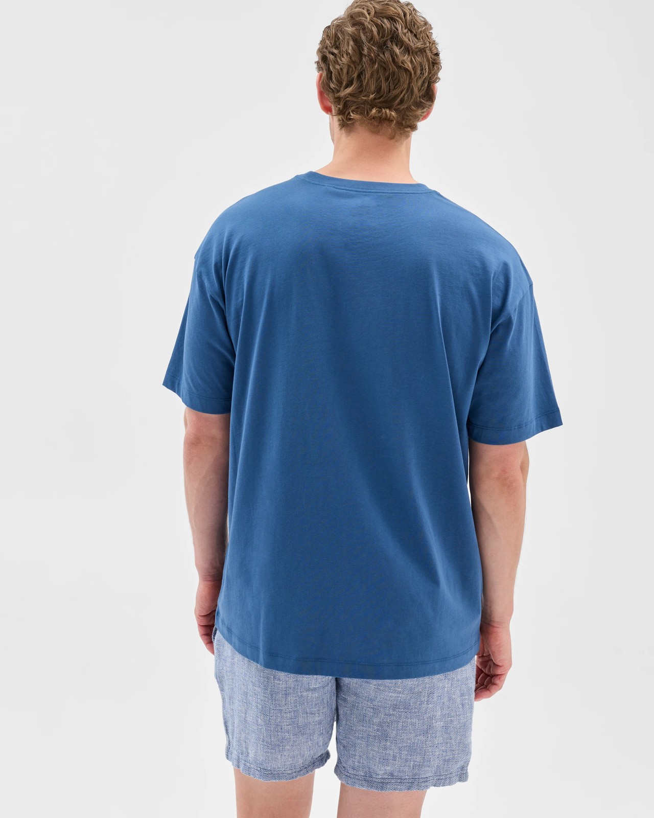 Australian Cotton Relaxed T-Shirt - Dark Blue 5 of 5