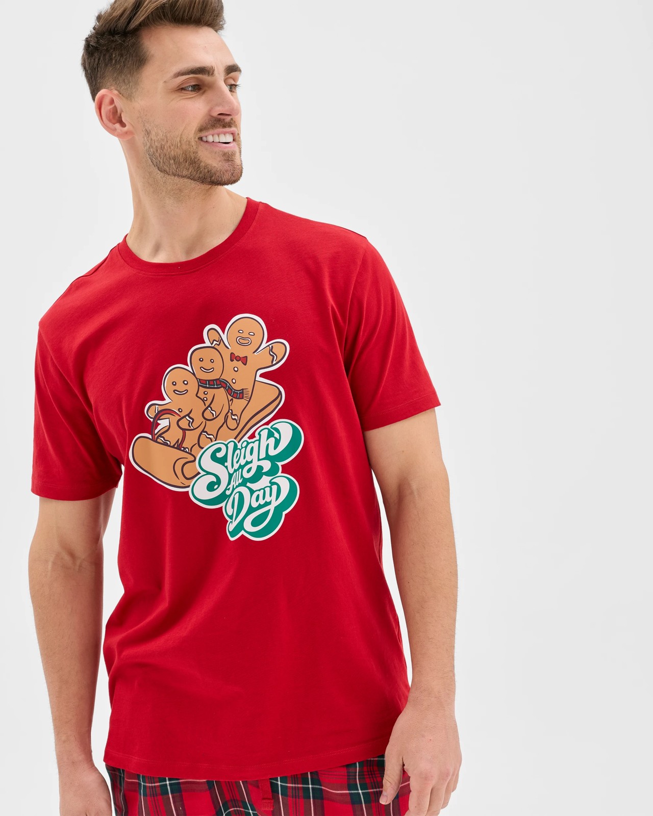 Family Matching Christmas Australian Cotton Mens Pyjama Set - Gingerbread Sleigh All Day 4 of 5