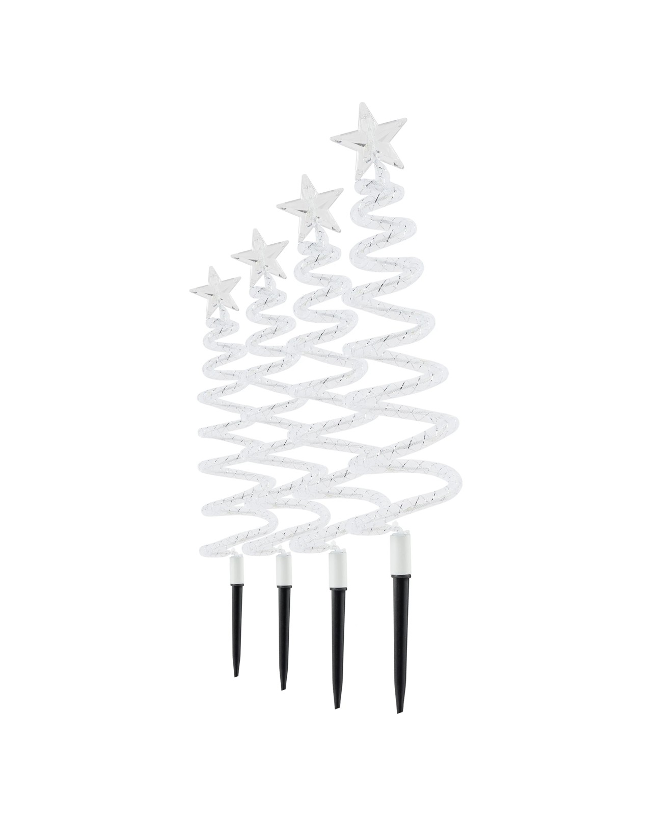 Anko 4 Pack Solar Powered LED Light Up Swirl Tree Stakes 3 of 6