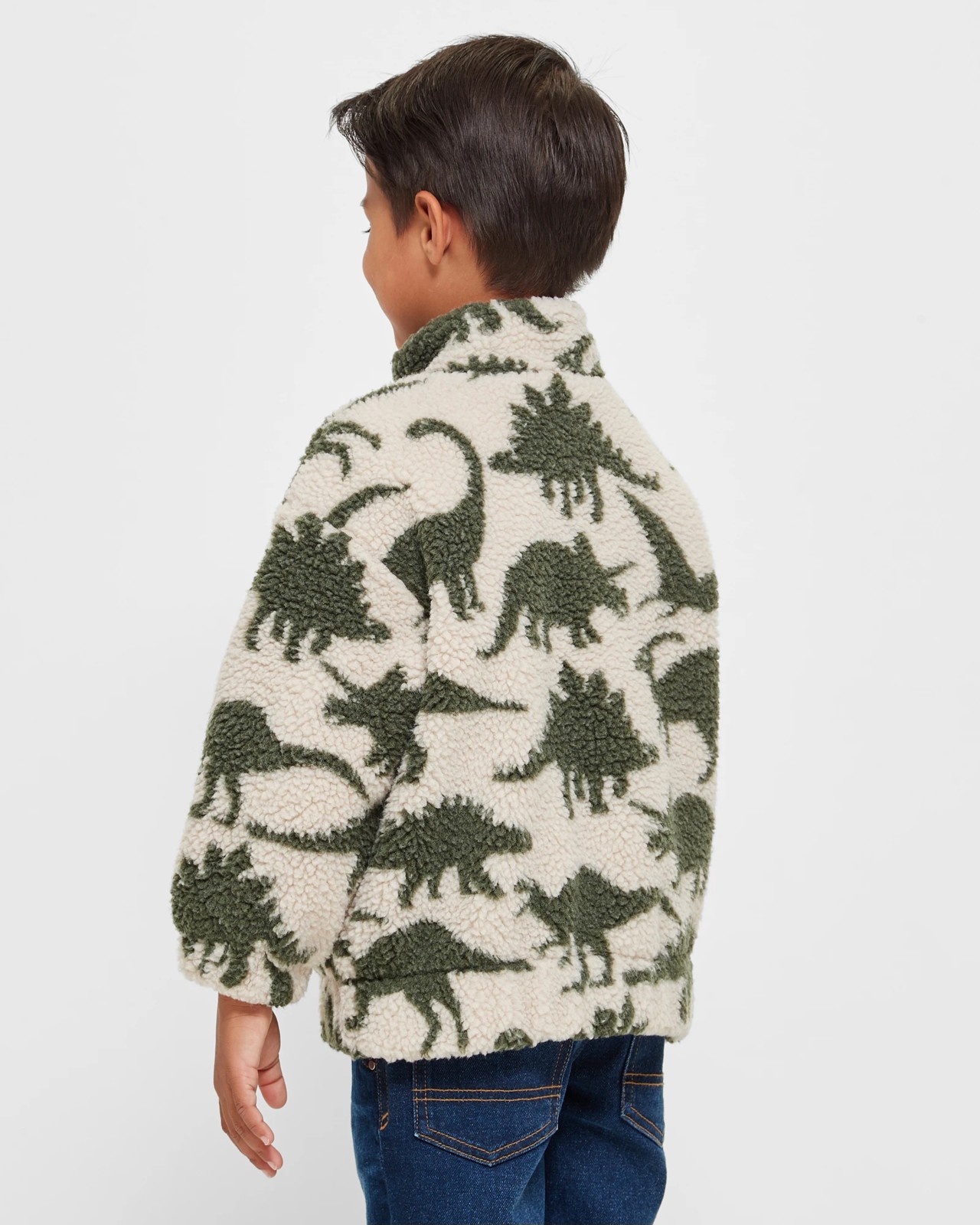Zip Thru Teddy Fleece Dinosaur Jacket 3 of 5