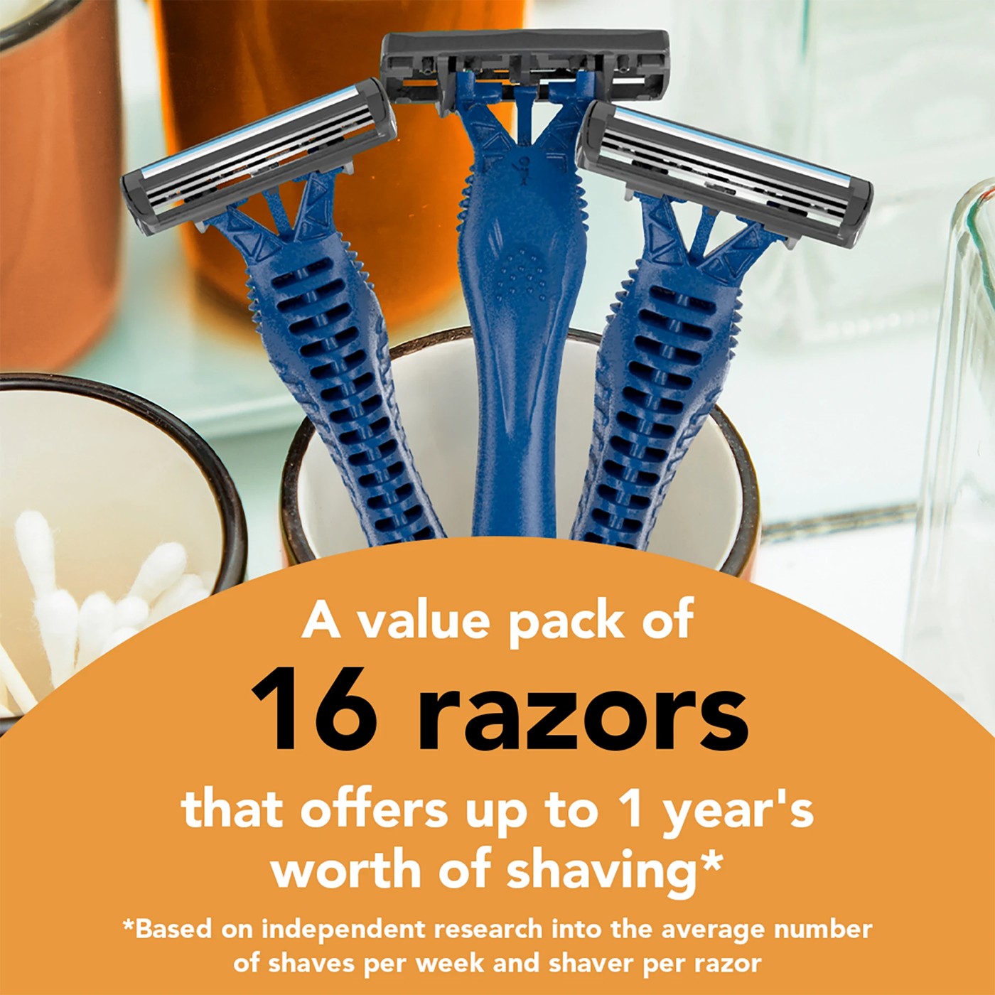 16 Pack BIC Comfort 3 Advance Men's Disposable Razor Value Pack 3 of 5