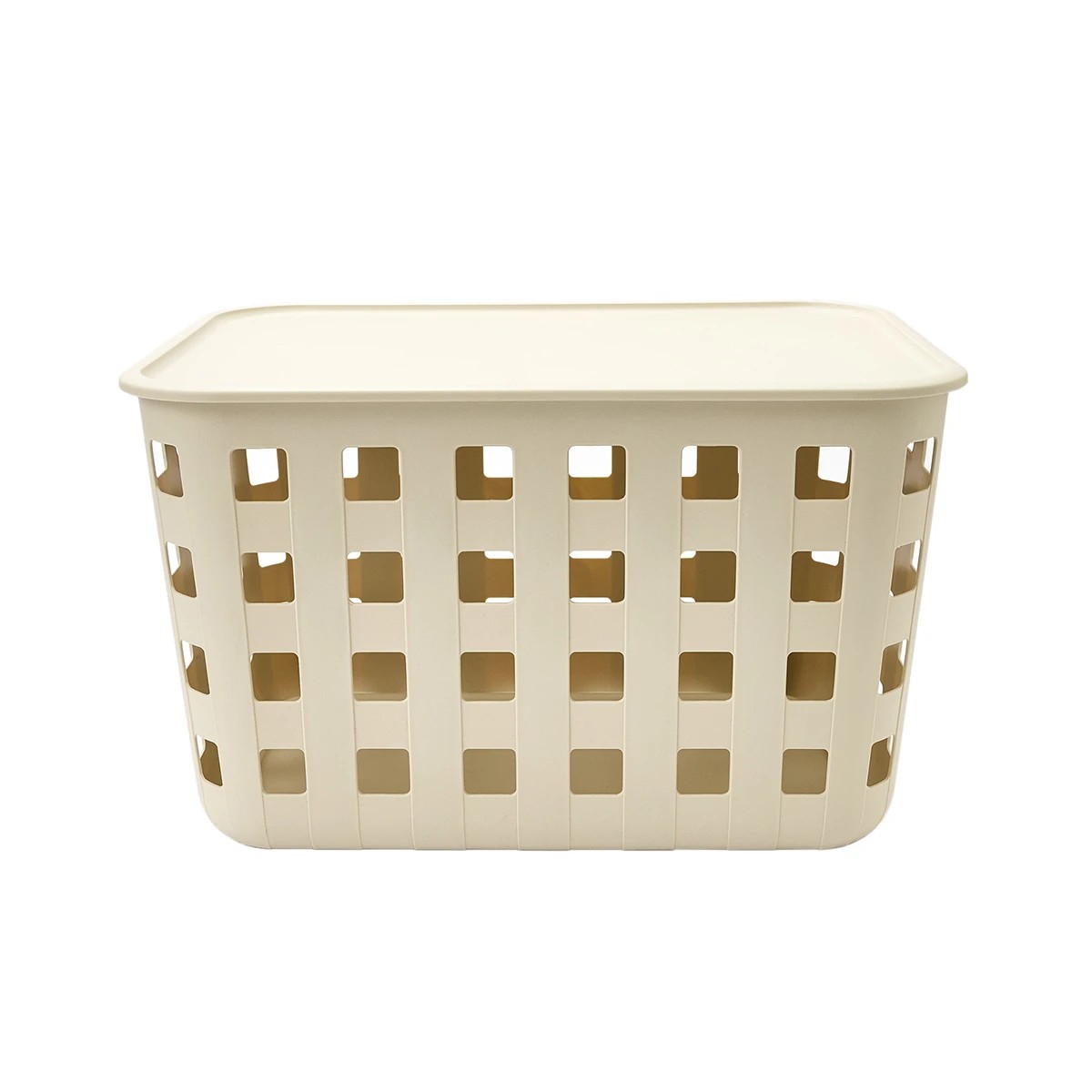 45L Rectangle Trellis Basket with Lid, Beige - Anko 3 of 5