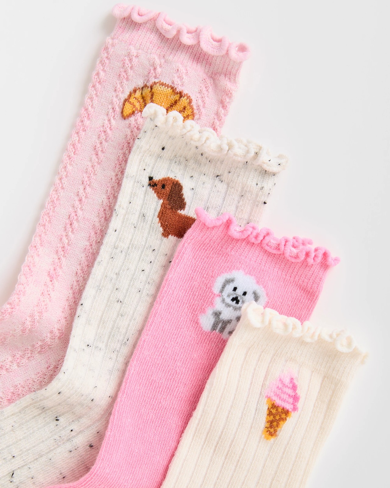 Maxx 4 Pack Big Girls Textured Crew Socks 2 of 3