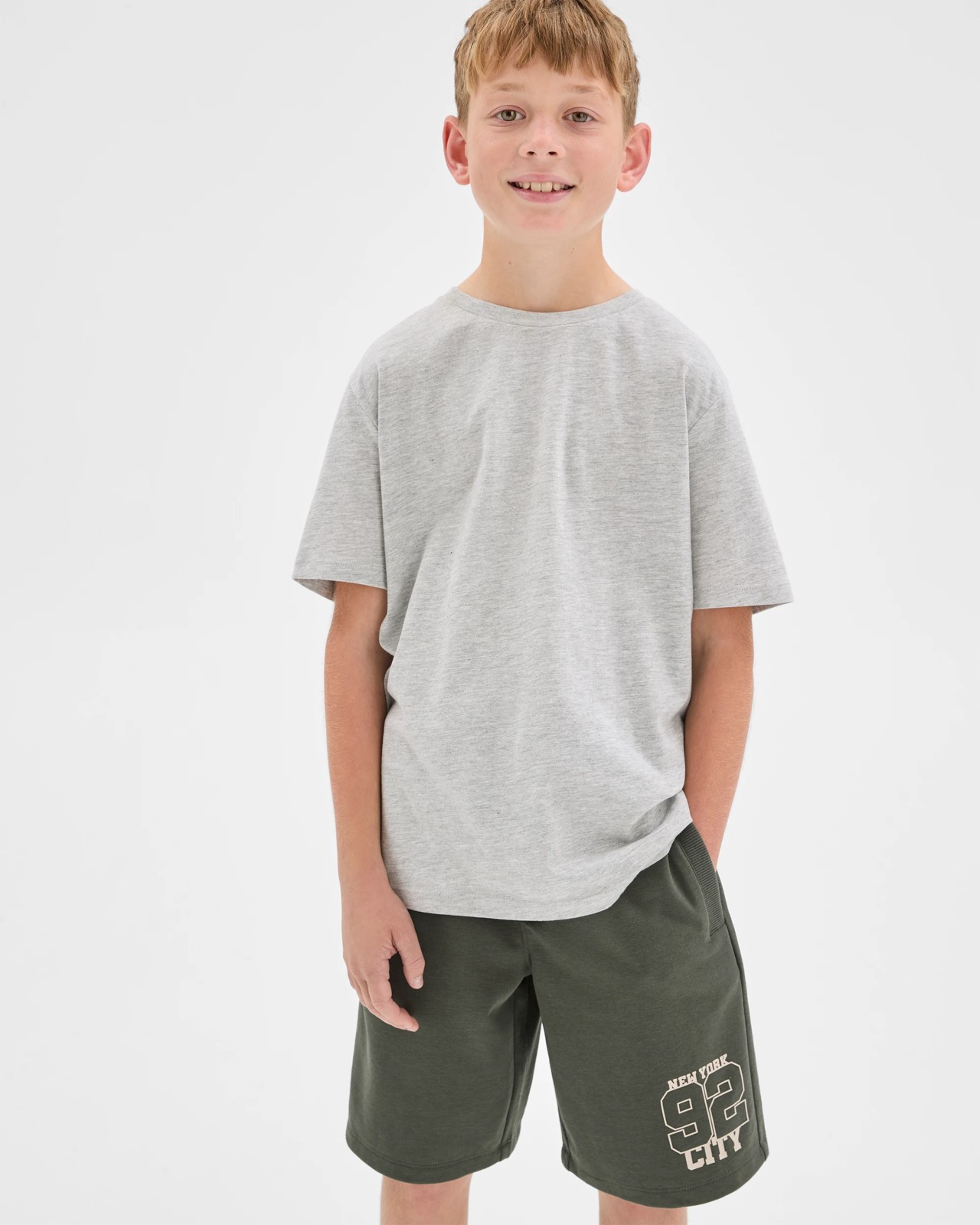 Australian Cotton Blend Fleece Sweat Shorts - Green 2 of 5