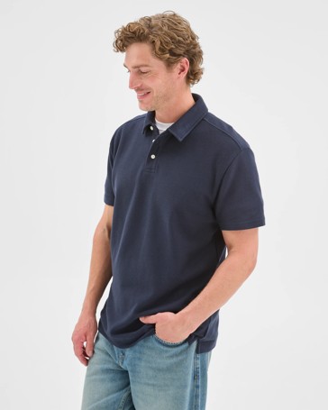 Australian Cotton Textured Polo Top