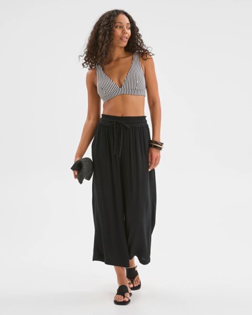 Resort Shirred Waist Crinkle Pants