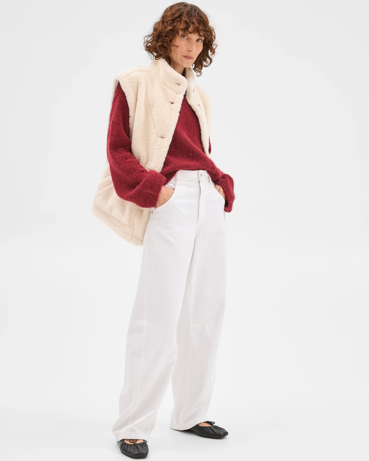 Long Sleeve Boxy Fit Crop Length Embroidered Sweater 2 of 6