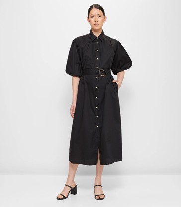 Gathered Detail Belted Shirt Dress - Preview