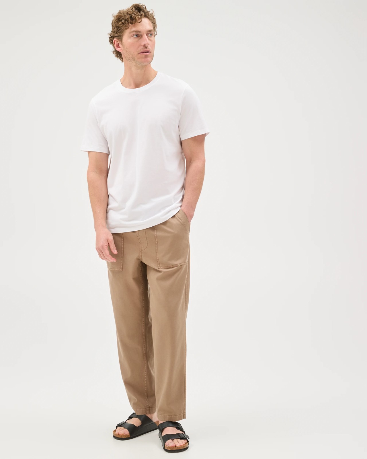 Elastic Waist Beach Pants - Sepia Tint 2 of 5