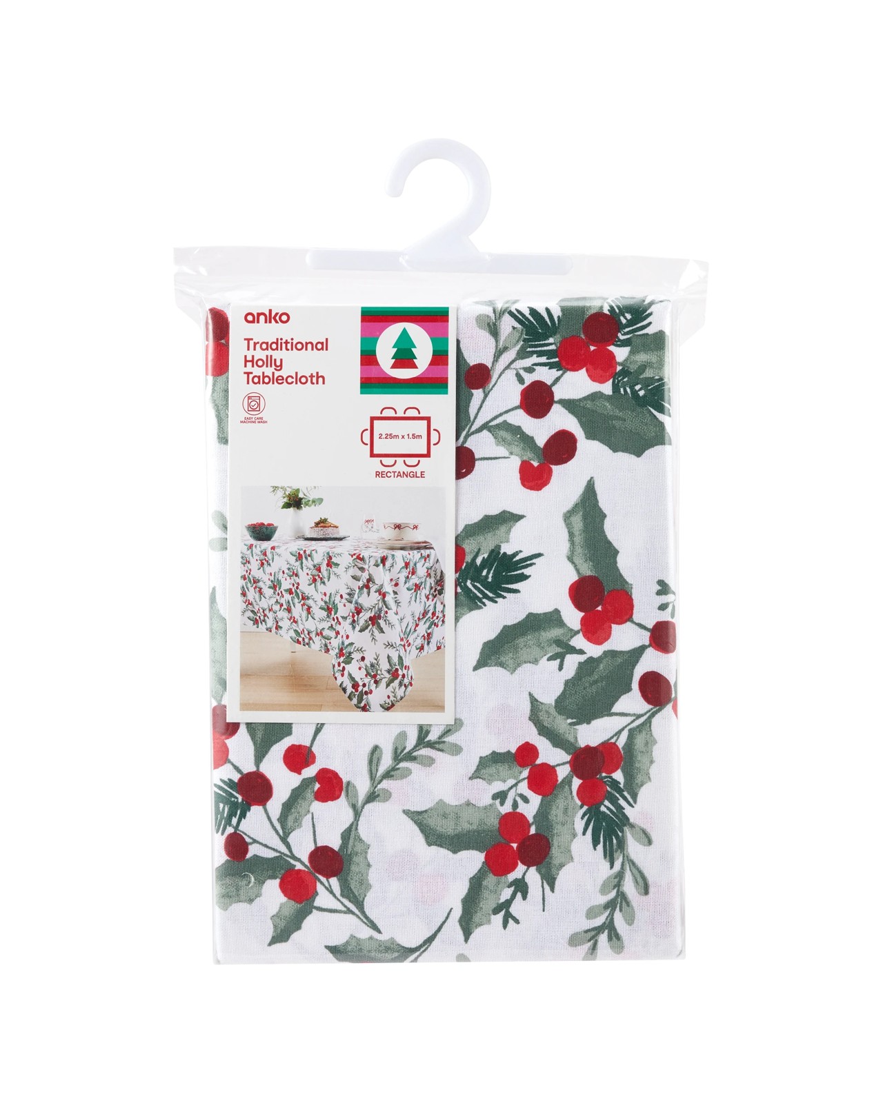 Anko Traditional Holly Tablecloth 4 of 5