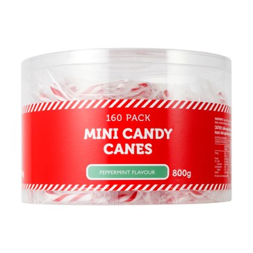 160 Pack Peppermint Flavour Mini Candy Canes 800g