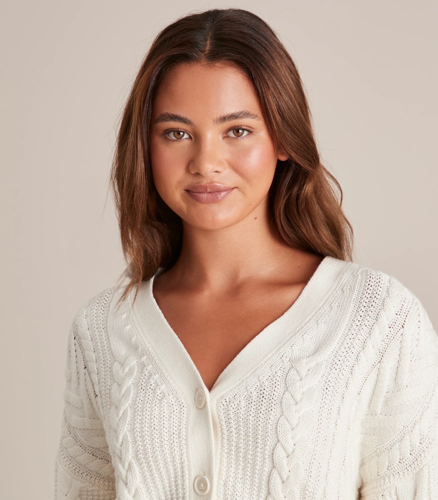 Lily Loves Cable Knit Button Front Cardigan 3 of 5