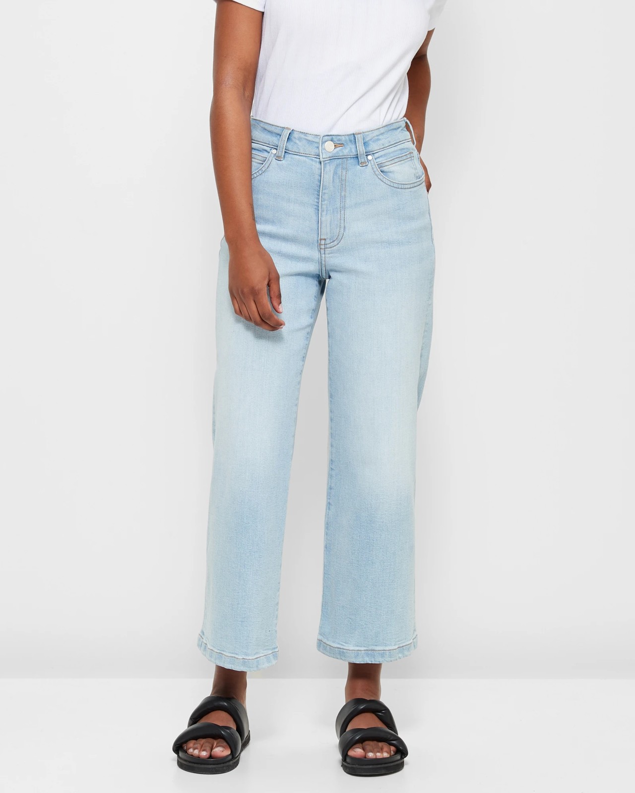 Petites Crop Wide Leg Denim Jeans - Dannii Minogue - Sky Blue | Target ...