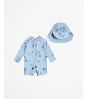 Baby Disney Unitard Swim Set with Hat 2 Piece - Mickey Mouse