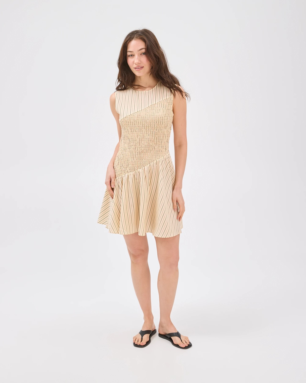 Lily Loves Lyocell Shirred Panel Mini Dress - Lemon 2 of 5