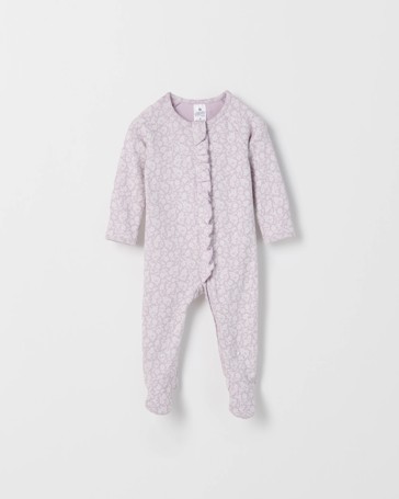 Baby Organic Cotton Waffle Frill Coverall
