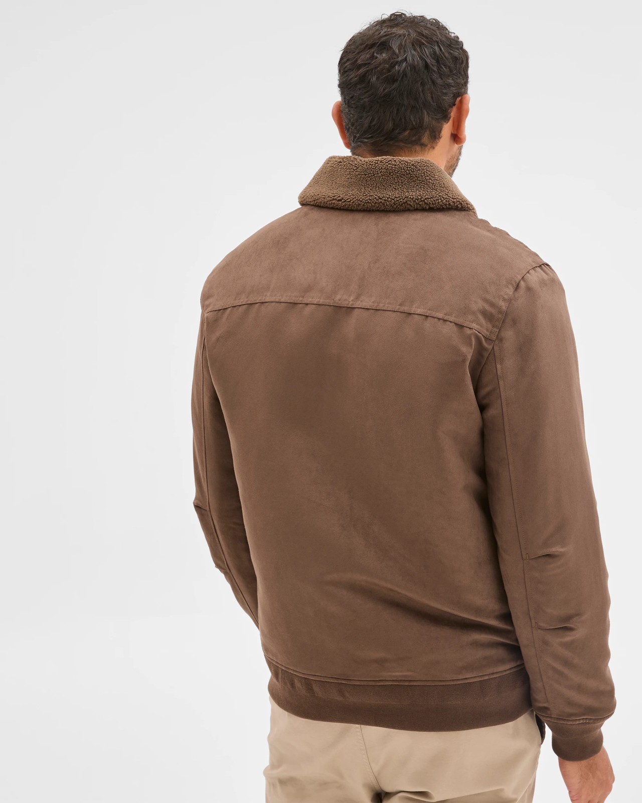 Faux Suede Jacket - Chocolate 6 of 6