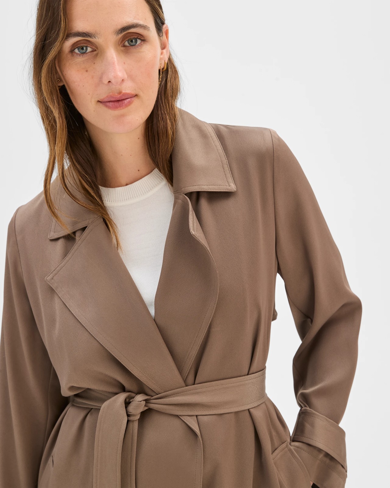 Satin Drape Trench Coat 6 of 6