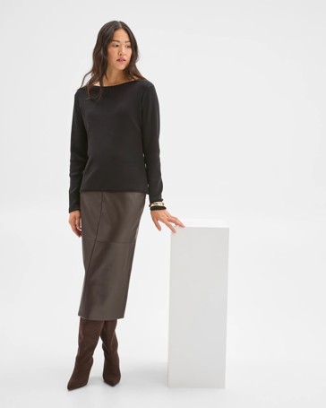 Preview PU Midi Pencil Skirt