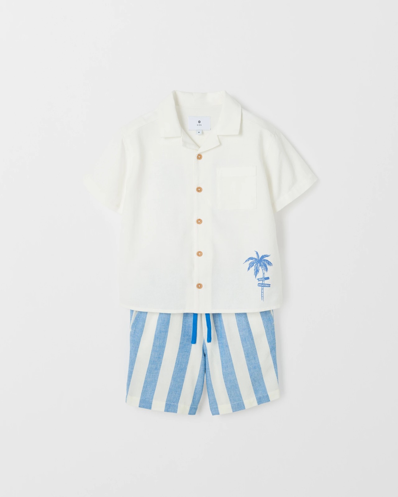 Shirt and Shorts 2 Piece Set - Blue + White 6 of 6