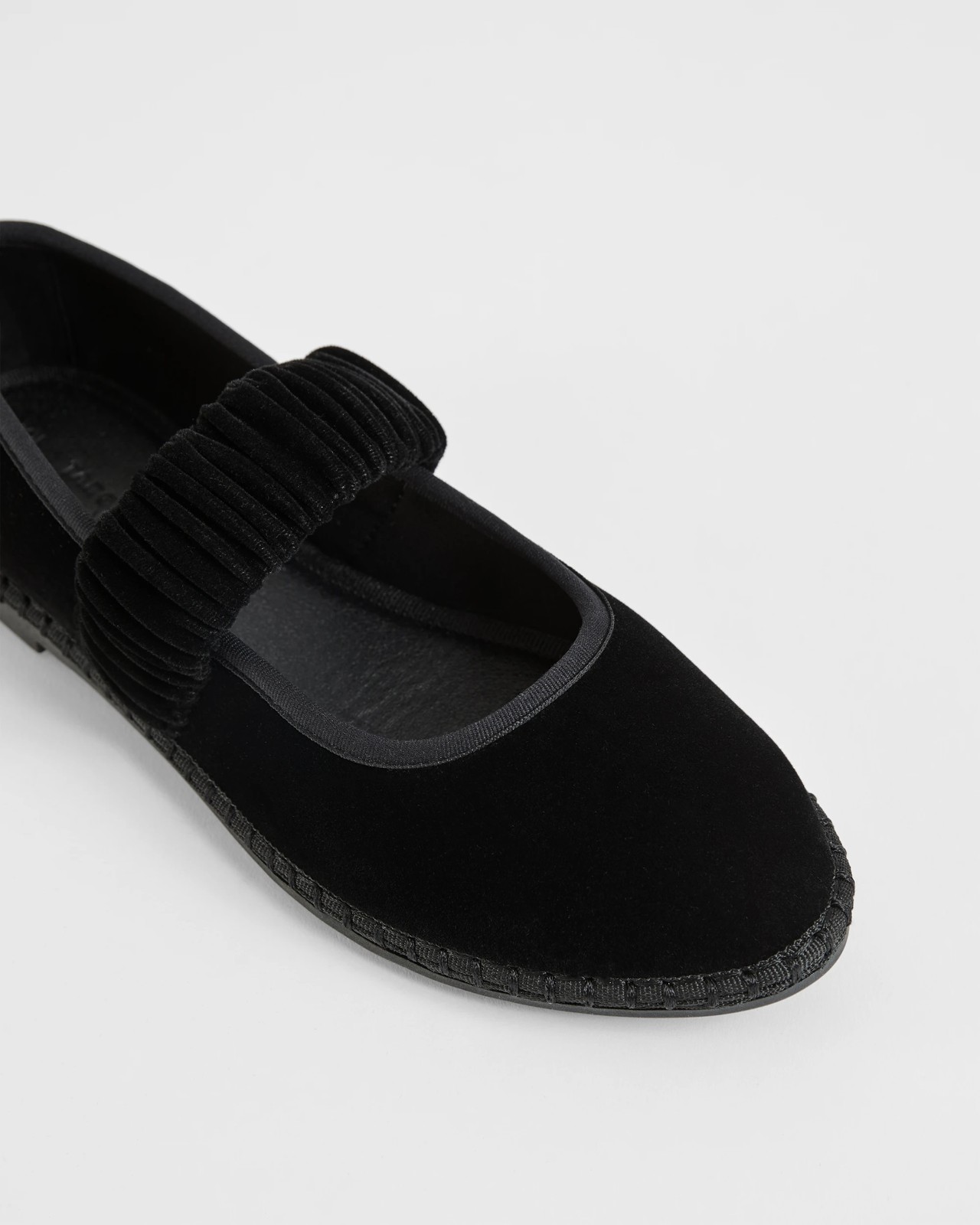 Velvet Mary Jane Ballet Flats - Suzette - Black 3 of 3