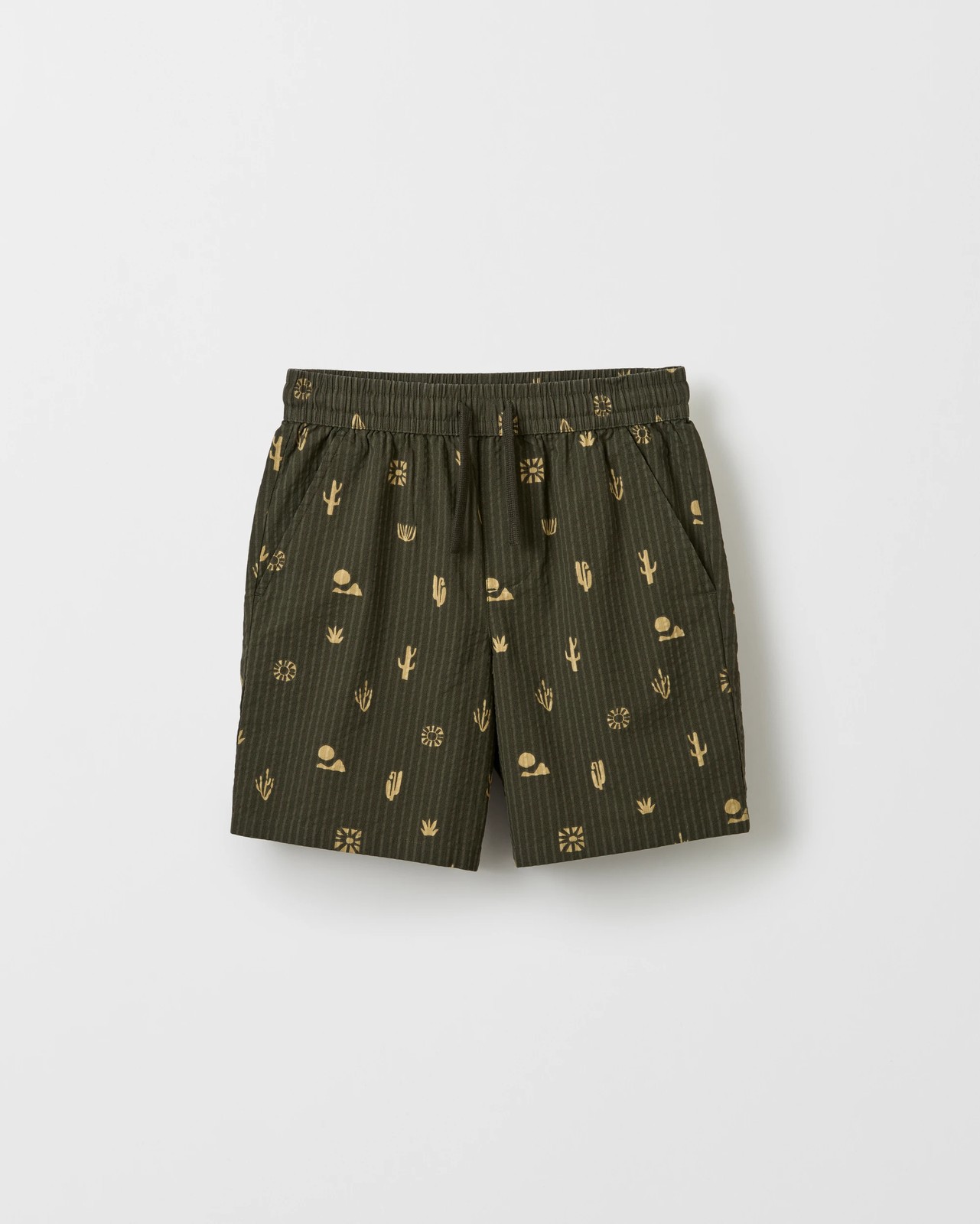Australian Cotton Seersucker Shorts - Green 5 of 6