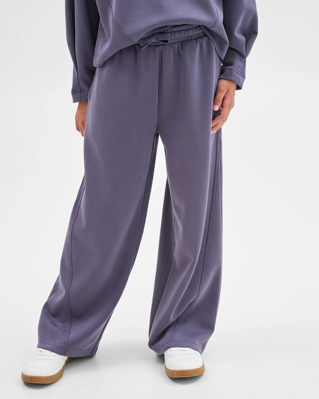 Sandwash Scuba Wide Leg Trackpants - Navy 4 of 5