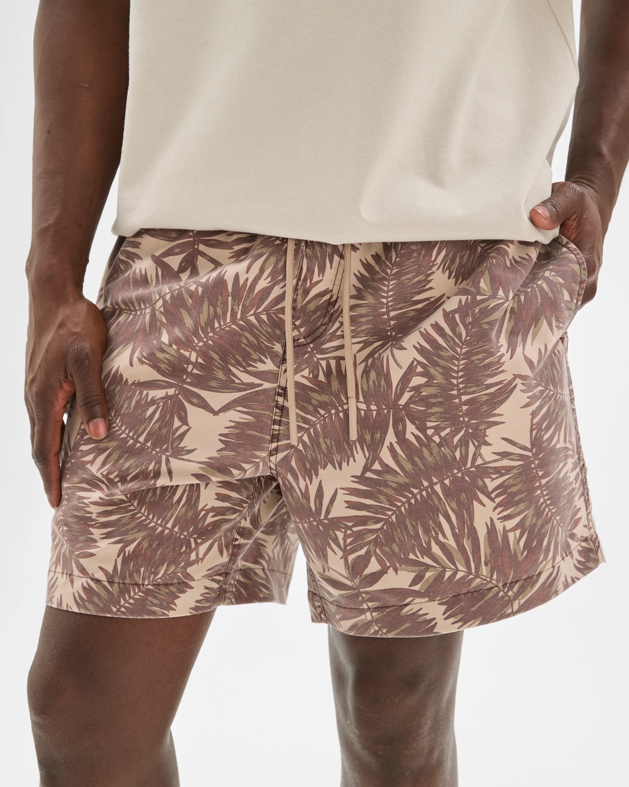 Commons Printed Swim Shorts - Choc Fern 5 of 6