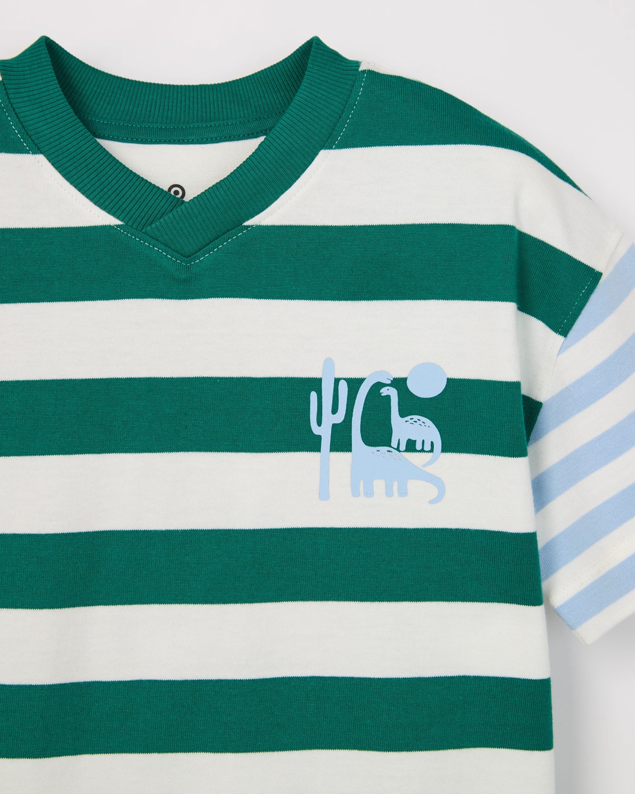 Australian Cotton Oversized V-Neck T-Shirt - Green 5 of 5