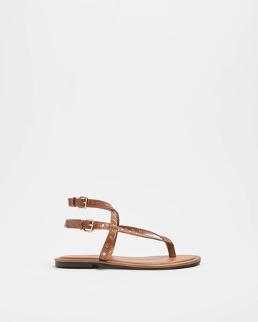 Womens Gladiator Studded Thongs - Zena