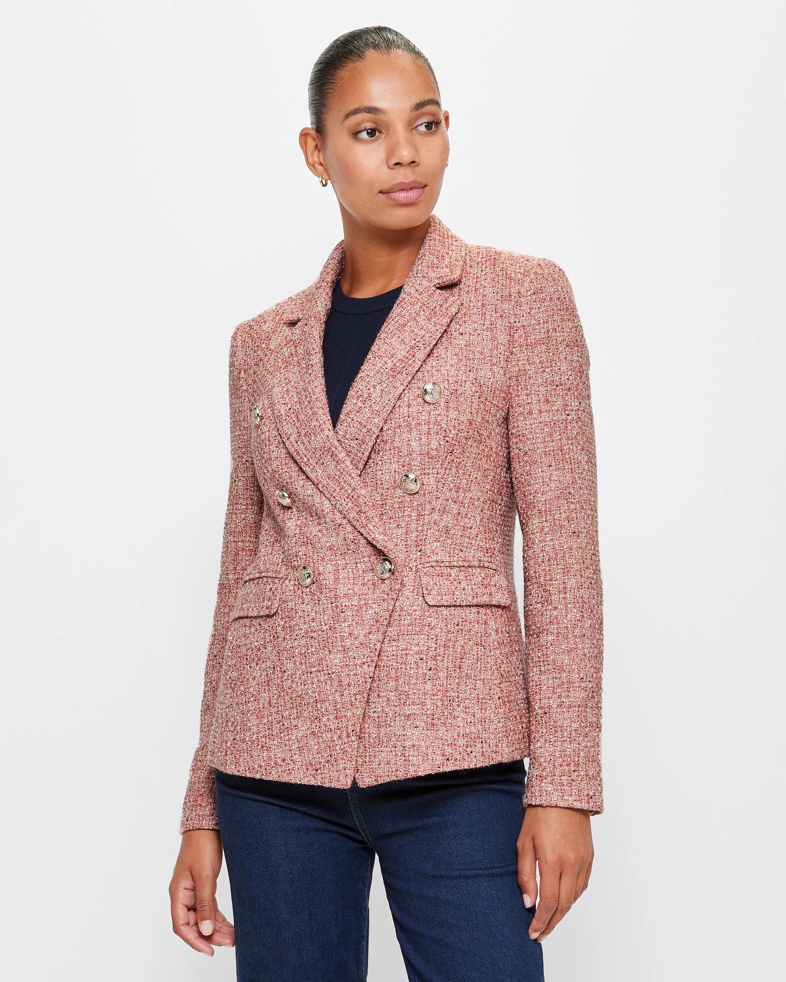 Long tweed blazer best sale