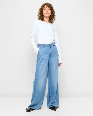 Pull On Denim Jogger Pants