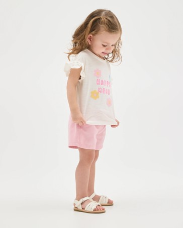 Baby Crochet Detail T-Shirt and Shorts 2 Piece Set