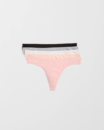 Womens Australian Cotton Blend G-String Briefs 5 Pack