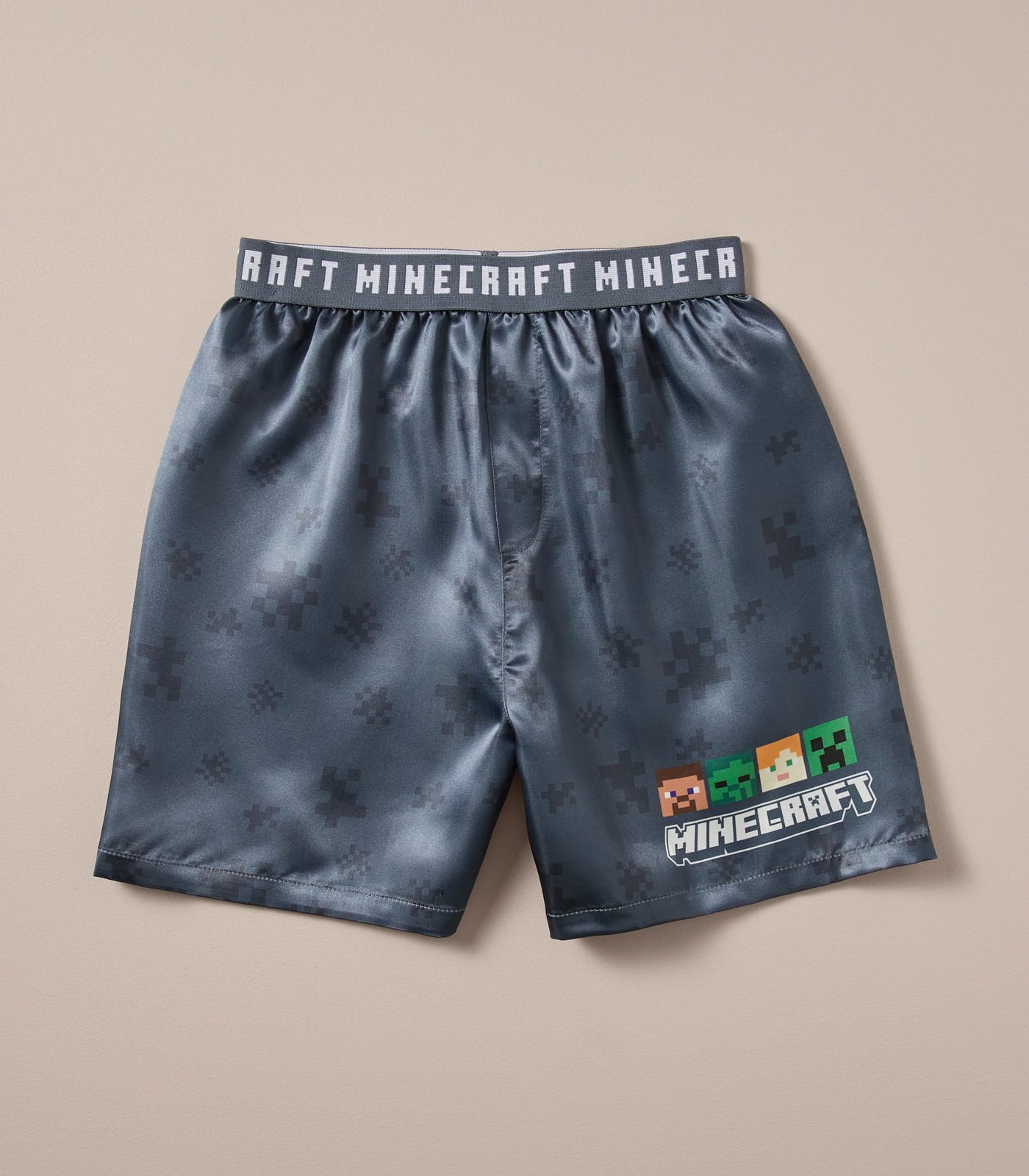 2 Pack Minecraft Satin Boxer Shorts