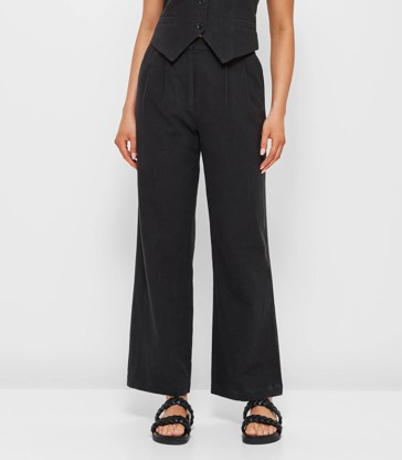 Ramie Wide Leg Tailored Pants - Lily Loves