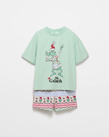 Family Matching Christmas Grinch Older Kids Cotton Pyjama Set