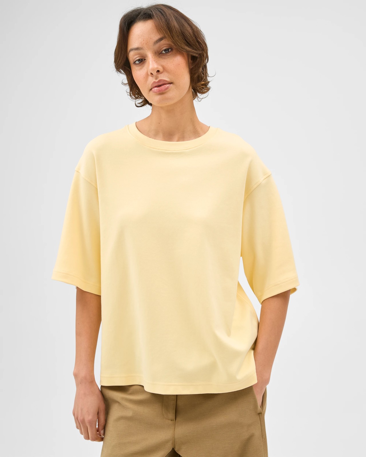 Australian Cotton Heavyweight Boxy T-Shirt - Whipped Butter 3 of 5