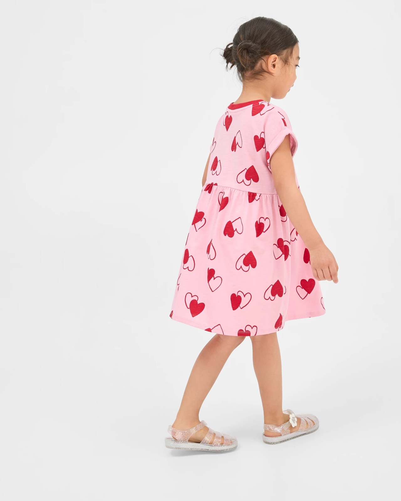 Australian Cotton Knit Dress - Pink Red Heart 4 of 5