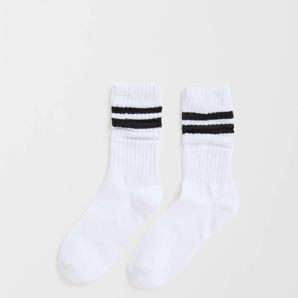 Australian Cotton Blend Slouch Sports Stripe Crew Socks