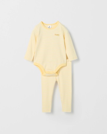 Baby Organic Cotton Rib Long Sleeve Bodysuit & Leggings Set