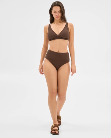 Resort Crinkle Plunge Swim Bikini Top