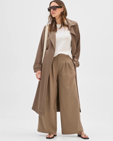 Satin Drape Trench Coat