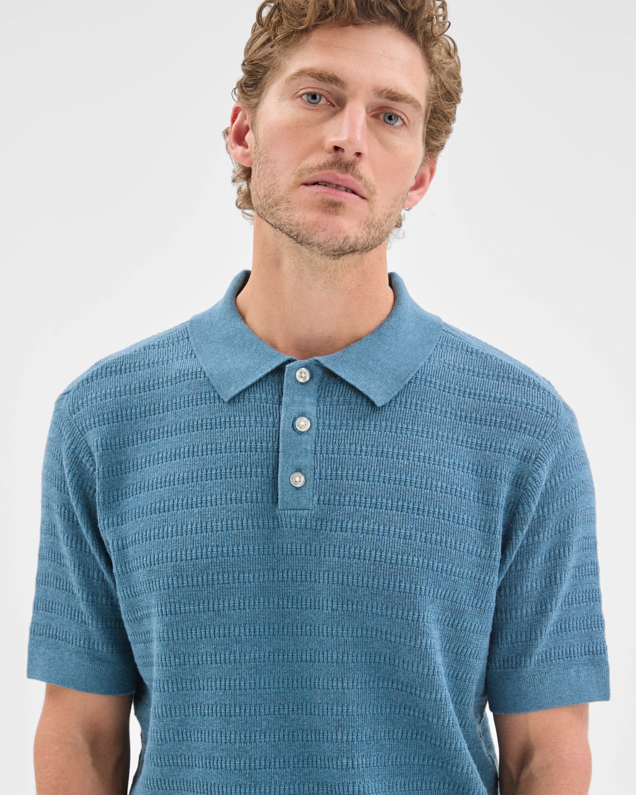 Australian Cotton Patterned Knit Polo Top 4 of 5